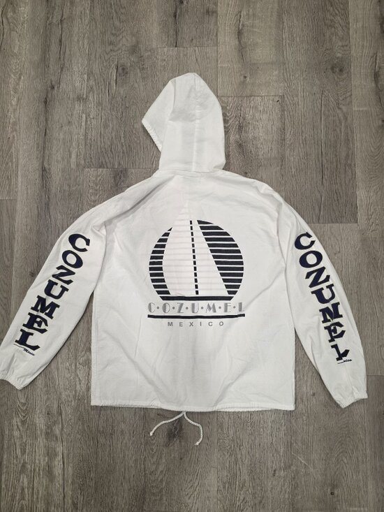 La Iguana Jackets & Blazers - Vintage La Iguana Cozumel Mexico Hooded Zip-Up Jacket With Pockets & Sailboat